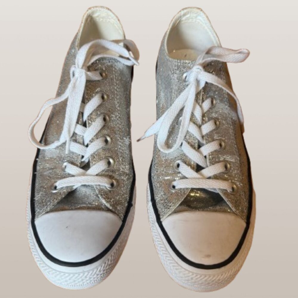 Converse All Star Silver Glitter Sneakers